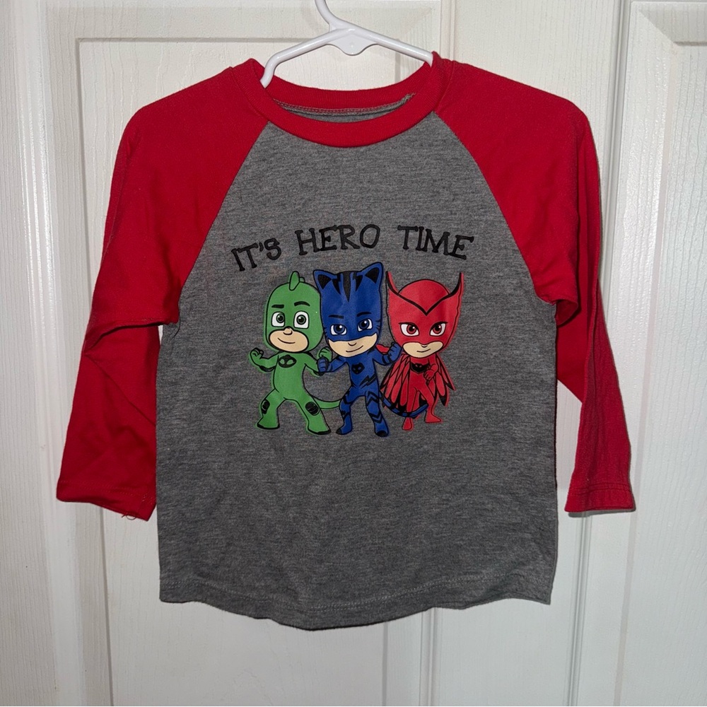 PJ Masks Kids Long Sleeve Shirt - Red and Gray